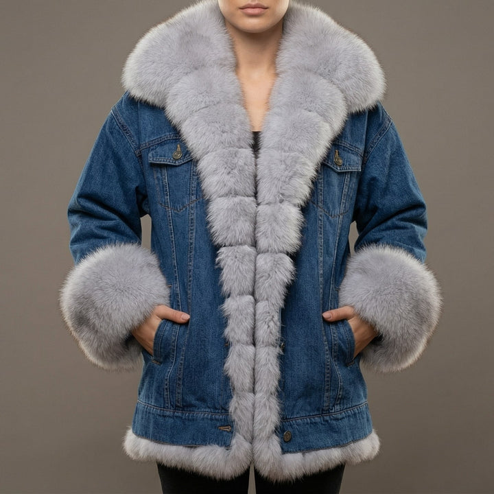 Stylish women's long sleeve winter jacket, versatile for casual fashion. Features button closure for warmth & comfort.