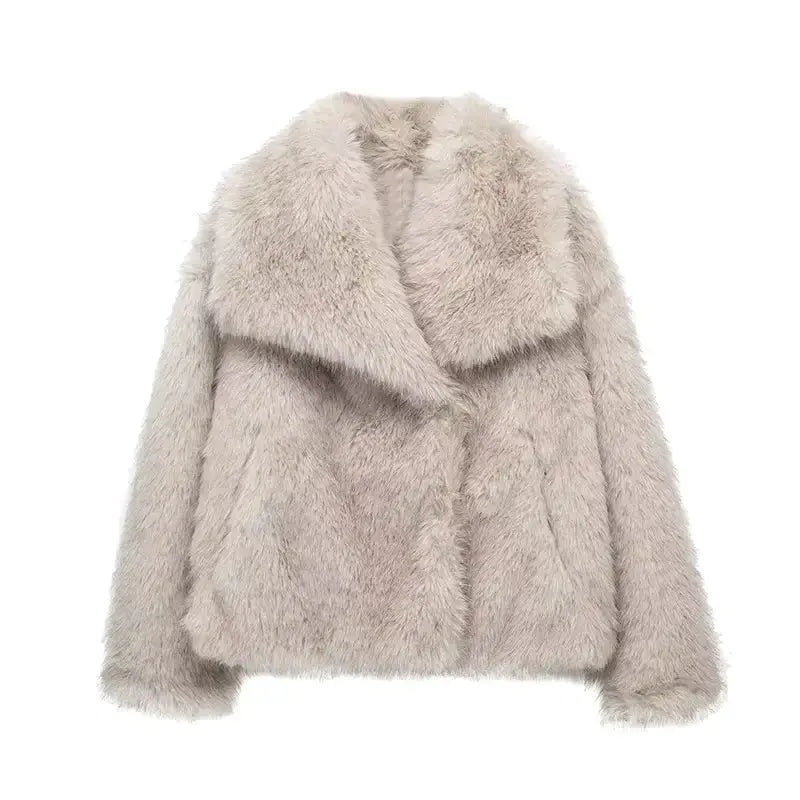 Olivia Women's Faux Fur Jacket. Luxurious, warm & chic winter outerwear for sophisticated fashion.