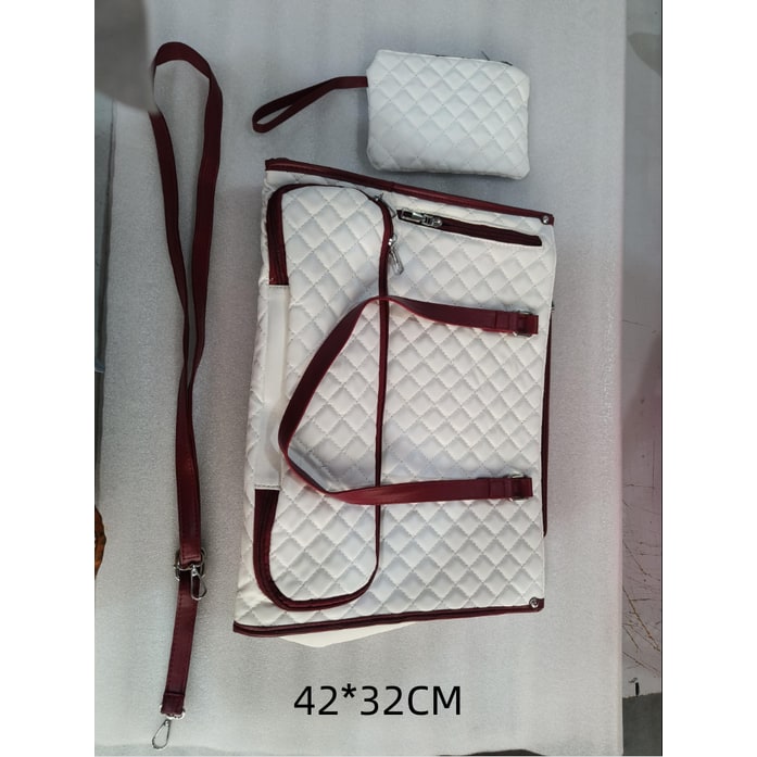 Complete set: women's quilted insulated lunch tote and a matching faux leather wristlet for daily convenience.