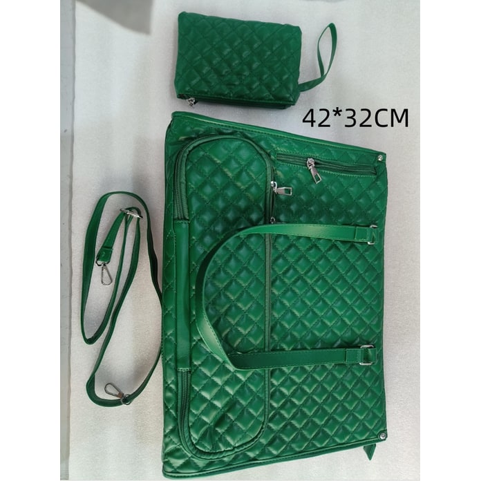 Women's modern quilted insulated lunch tote bag with a practical matching wristlet, suitable for any outfit.