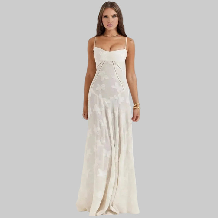 Elegant women's maxi evening gown, perfect for formal events & wedding guests.