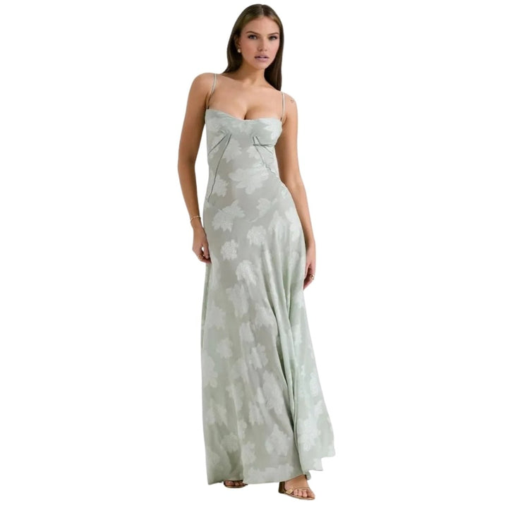 Stunning women's party maxi dress, an elegant long evening gown for formal events & celebrations.