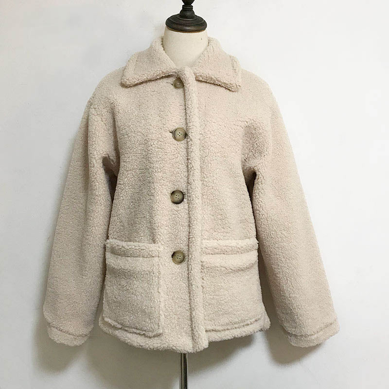 Comfortable women's teddy jacket, a trendy & warm outerwear piece for fall & winter.