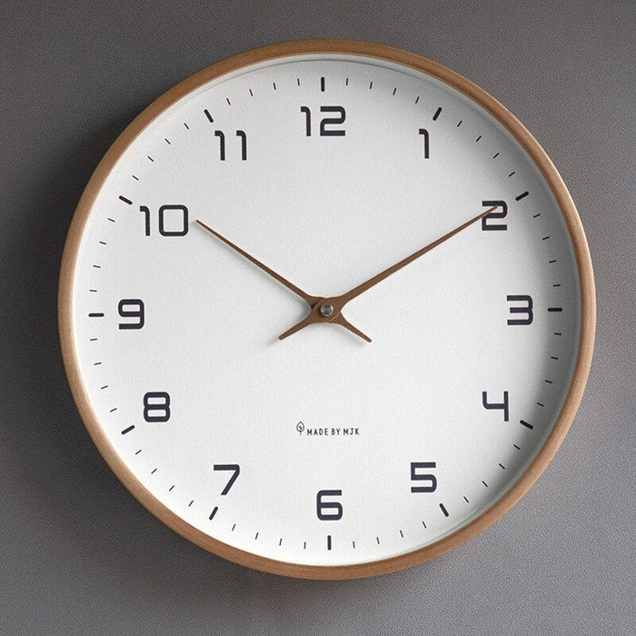Decorative wooden wall clock, natural wood grain, elegant modern home decor for any room.
