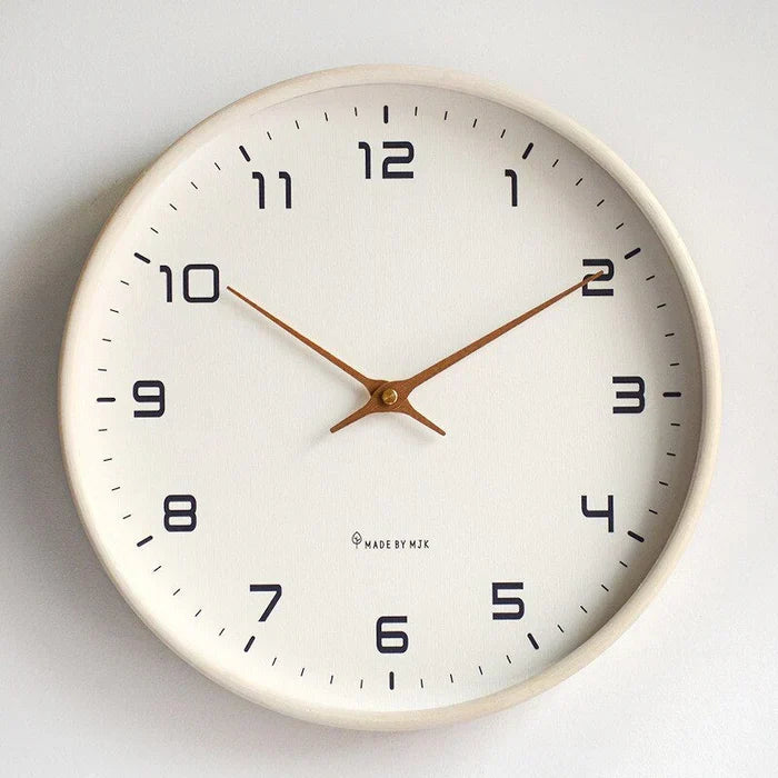 Stylish wooden wall clock, silent mechanism, modern rustic design, perfect home wall decor.