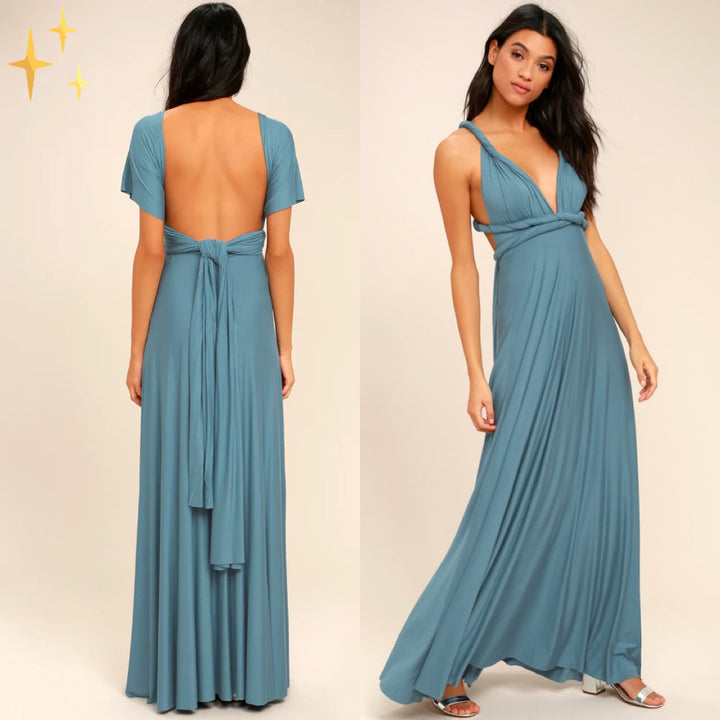 Multiway elegant wrap dress, perfect for parties & special occasions, easily styled in many ways.