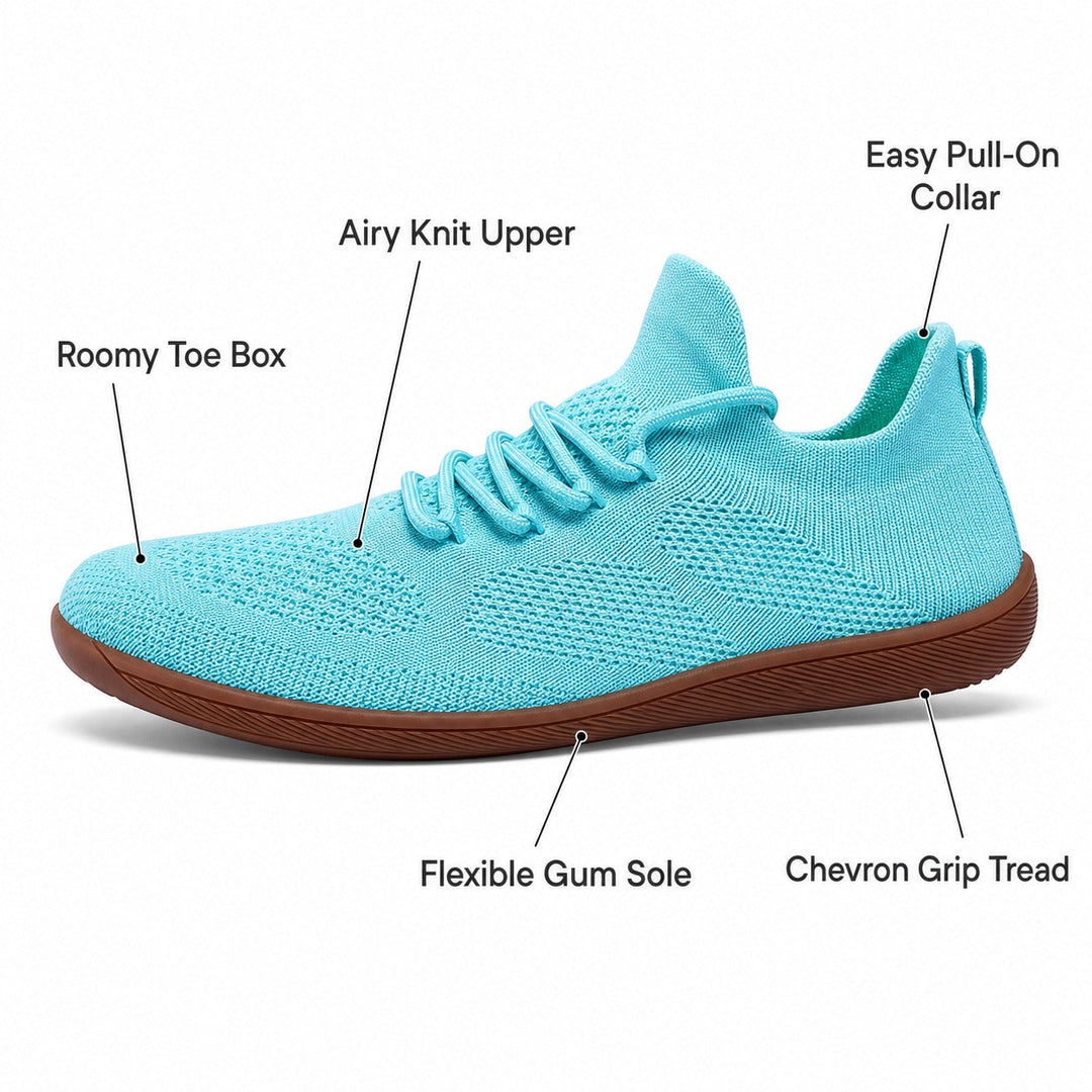 Comfortable women's barefoot shoes with wide toe box & zero drop.