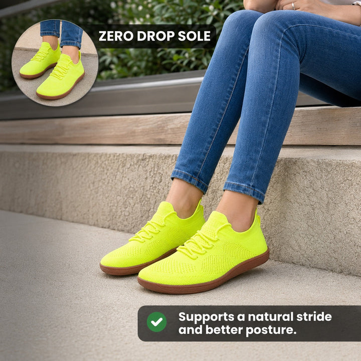 Women's barefoot shoes for foot health, wide toe box & zero drop.