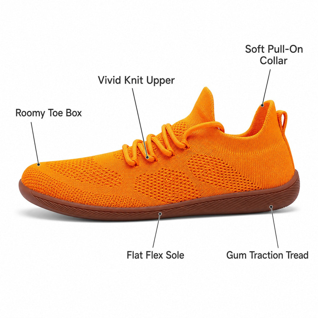 Casual women's barefoot shoes with wide toe box for daily comfort.